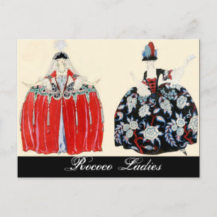 ROCOCO LADY FASHION COSTUME DESIGNER MAKEUP ARTIST POSTCARD