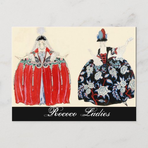 ROCOCO LADY FASHION COSTUME DESIGNER MAKEUP ARTIST POSTCARD