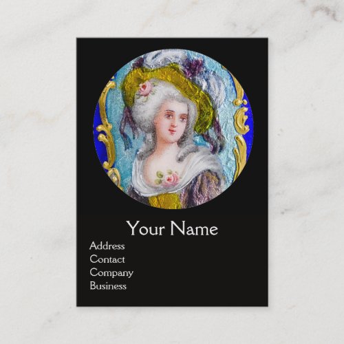 ROCOCO LADY PINK ROSES AND FIGHTING GRYPHONS BUSINESS CARD