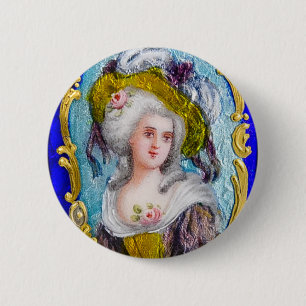 ROCOCO LADY WITH PINK ROSES BUTTON