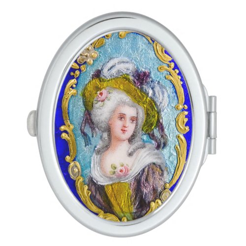 ROCOCO LADY WITH PINK ROSES MAKEUP MIRROR