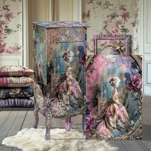 Rococo Mary Antoinette Vibrant Baroque Portrait Tissue Paper