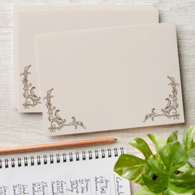 Rococo Mocha and Creme Monochrome Mousse Envelope (Stacked)