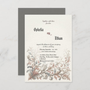 Rococo ornamental Floral wedding Invitation