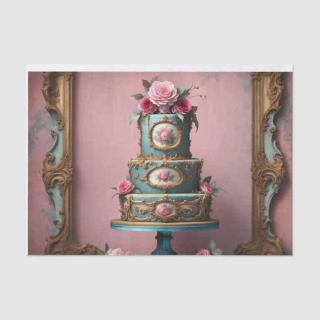 Rococo Parisian Tiered Cake 6 Decoupage Paper (Front)