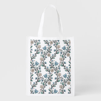 Rococo pattern grocery bag