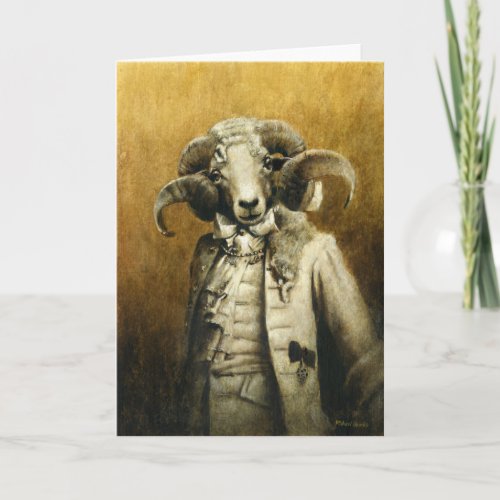 Rococo Ram Greetings Card