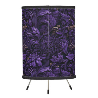 Rococo Realms: Dark Purple & Gold Lamp
