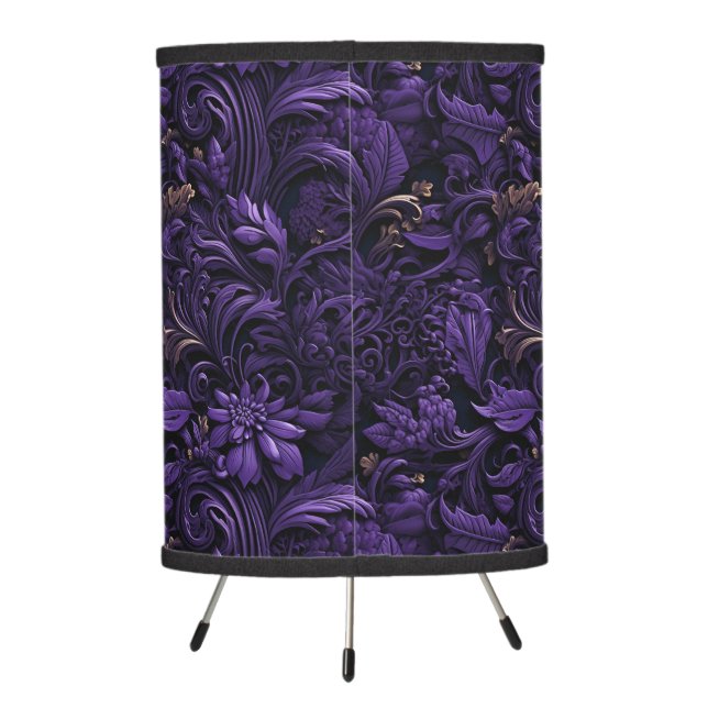 Rococo Realms: Dark Purple & Gold Lamp (Back)