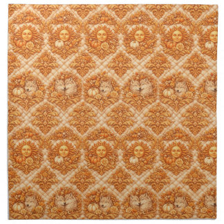 Rococo Revival Damask Nature Pattern Cloth Napkin