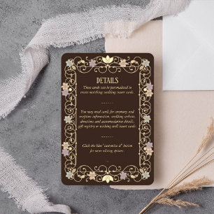 Rococo Revival Elegant Vintage Floral Wedding Enclosure Card
