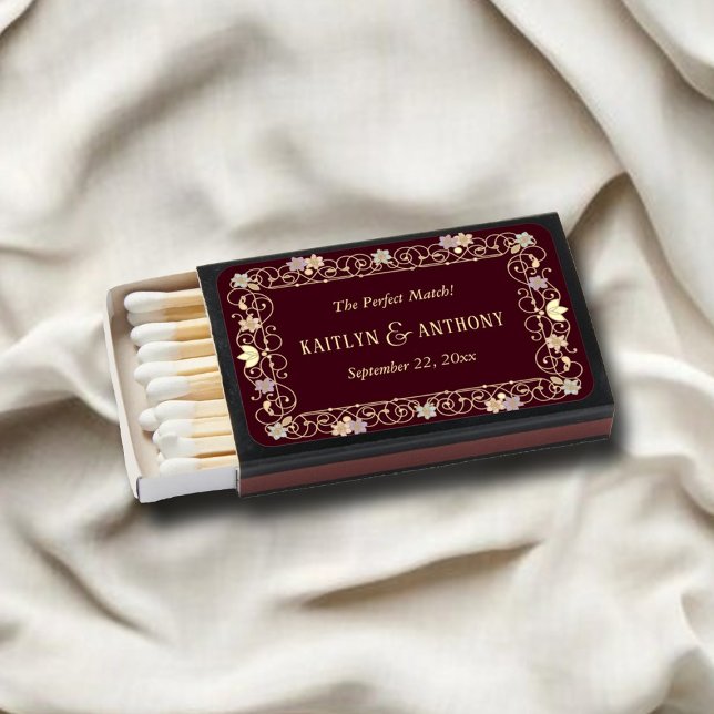 Rococo Revival Elegant Vintage Floral Wedding Matchboxes (Creator Uploaded)