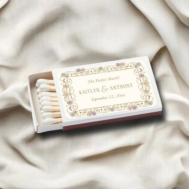 Rococo Revival Elegant Vintage Floral Wedding Matchboxes (Creator Uploaded)