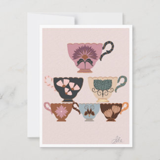 Rococo Revival Teacup| Whimsical Vintage Charm Postcard