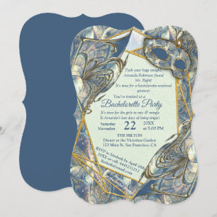 Rococo Rich Romantic Gold Reliefs & Masks Invitation