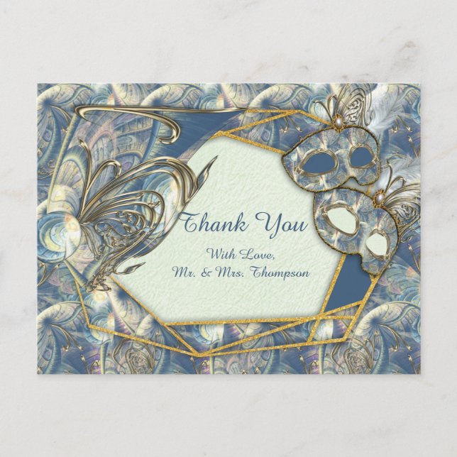 Rococo Rich Romantic Gold Reliefs & Masks Postcard (Front)