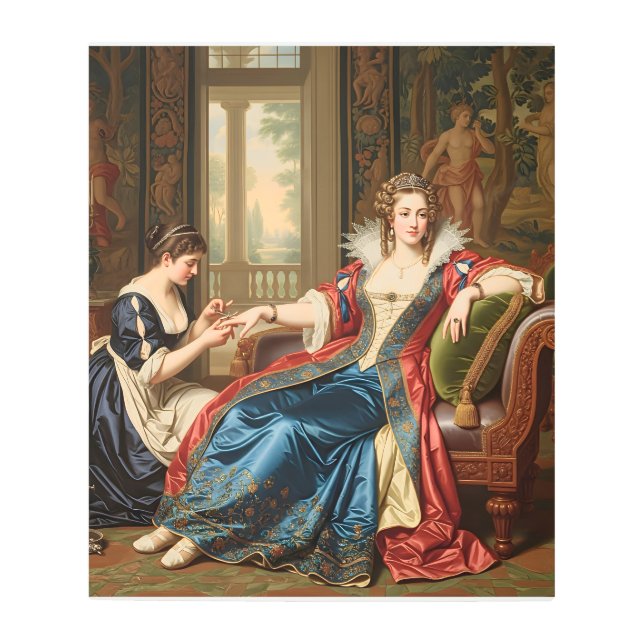 Rococo Secrets: Regal Beauty in a Palace Setting ( Metal Print (Front)