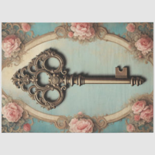 Rococo Skeleton Key Decoupage Paper – Antique