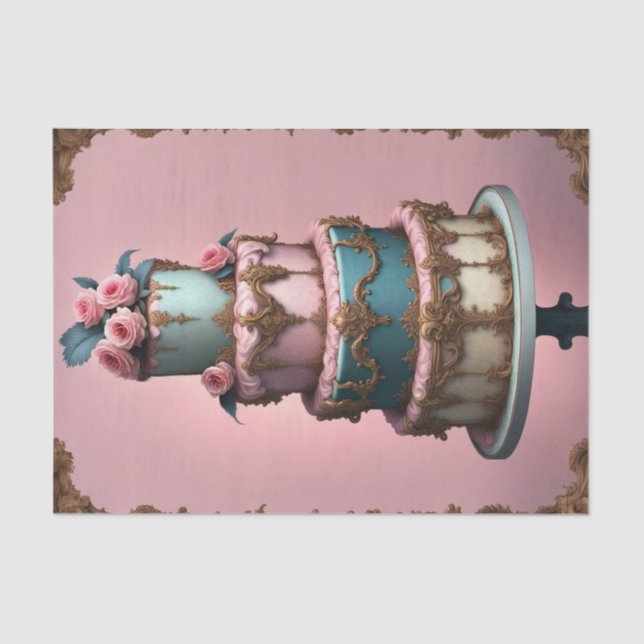 Rococo Tiered Parisian Cake 4 Decoupage Paper  (Front)