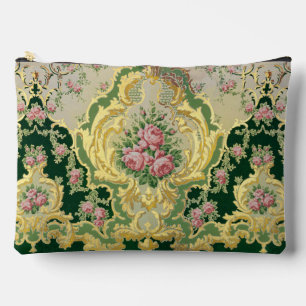 Rococo Time Period Pink Roses Gold Framing Wedding Accessory Pouch