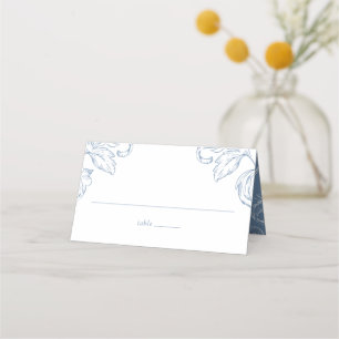 Rococo Vintage Blue Wedding RSVP Place Card