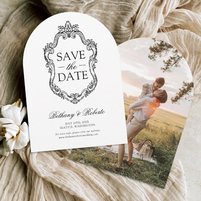 Rococo Vintage Photo Save The Date (Creator Uploaded)