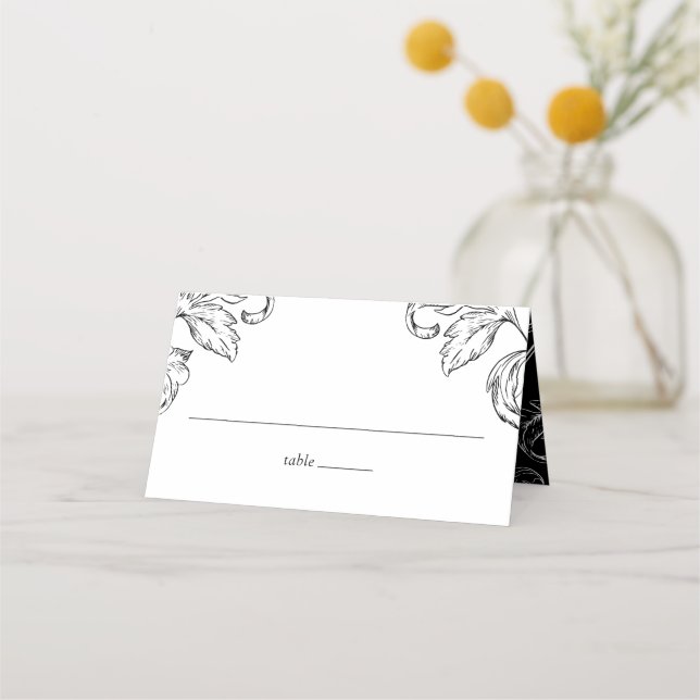 Rococo Vintage Wedding RSVP Place Card (Front)