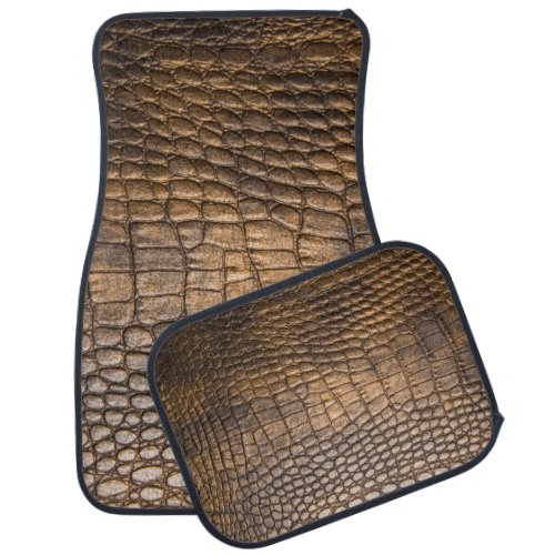 rocodile leather Brown Leather background and te Car Floor Mat