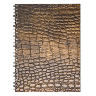 ?rocodile leather. Brown Leather background and te Notebook