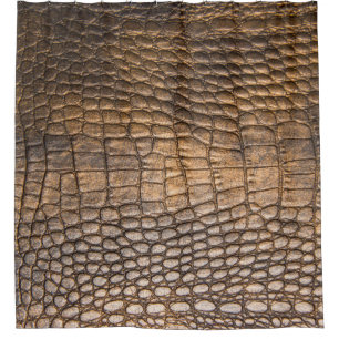 ?rocodile leather. Brown Leather background and te Shower Curtain