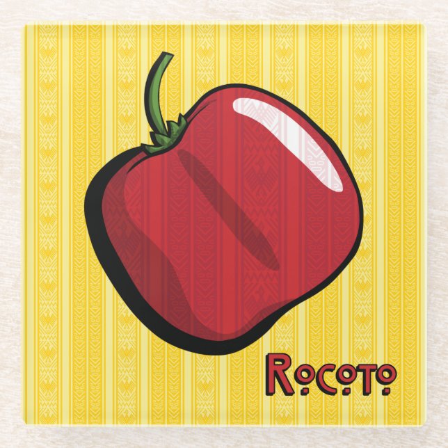 Rocoto Chili Pepper Glass Coaster (Front)