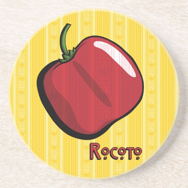 Rocoto Chili Pepper Sandstone Coaster (Front)