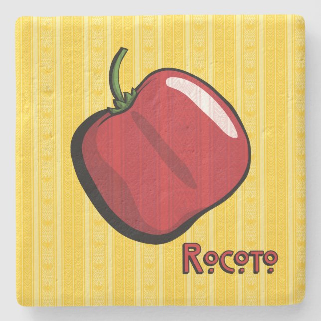Rocoto Chili Pepper Stone Coaster (Front)