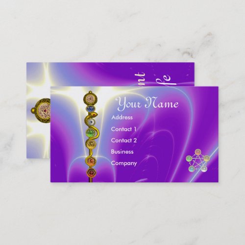 ROD ASCLEPIUS7 CHAKRASYOGA INSTRUCTOR Purple Business Card