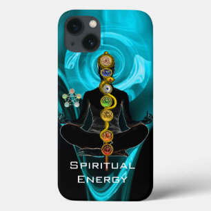 ROD ASCLEPIUS,7 CHAKRAS YOGA LOTUS POSE Blue iPhone 13 Case
