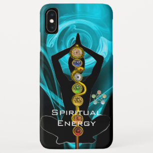 ROD ASCLEPIUS,7 CHAKRAS YOGA LOTUS POSE Blue iPhone XS Max Case
