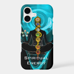ROD ASCLEPIUS,7 CHAKRAS YOGA LOTUS POSE Blue iPhone 17 Case