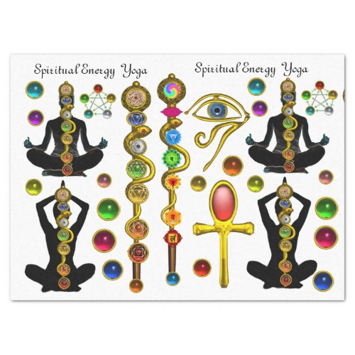 ROD ASCLEPIUS7 CHAKRAS YOGA LOTUS POSE Horus Eye Tissue Paper