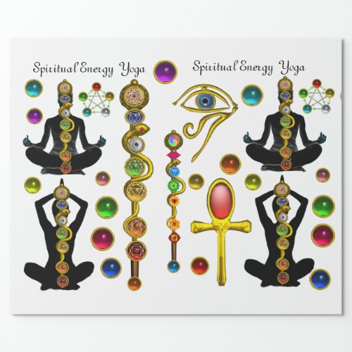 ROD ASCLEPIUS7 CHAKRAS YOGA LOTUS POSE Horus Eye Wrapping Paper