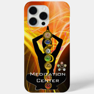 ROD ASCLEPIUS,7 CHAKRAS YOGA LOTUS POSE Yellow iPhone 15 Pro Max Case