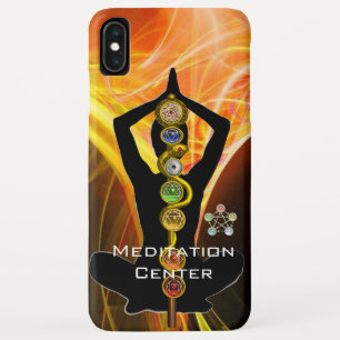 ROD ASCLEPIUS,7 CHAKRAS YOGA LOTUS POSE Yellow iPhone XS Max Case