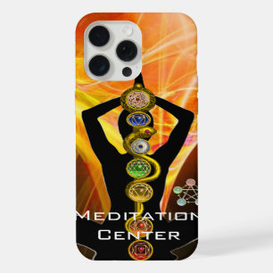 ROD ASCLEPIUS,7 CHAKRAS YOGA LOTUS POSE Yellow iPhone 15 Pro Max Case