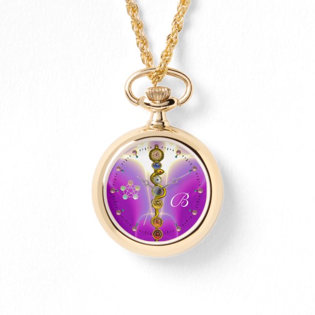 ROD ASCLEPIUS 7 CHAKRAS,YOGA,SPIRITUAL ENERGY Pink Watch (Front)