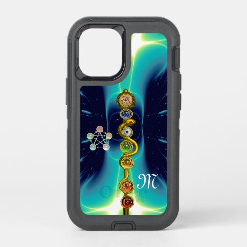 ROD ASCLEPIUS 7 CHAKRASYOGASPIRITUAL ENERGY Teal OtterBox Defender iPhone 12 Mini Case