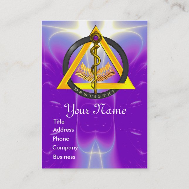 ROD ASCLEPIUS DENTISTRY DENTIST APPOINTMENT Purple Card (Front)