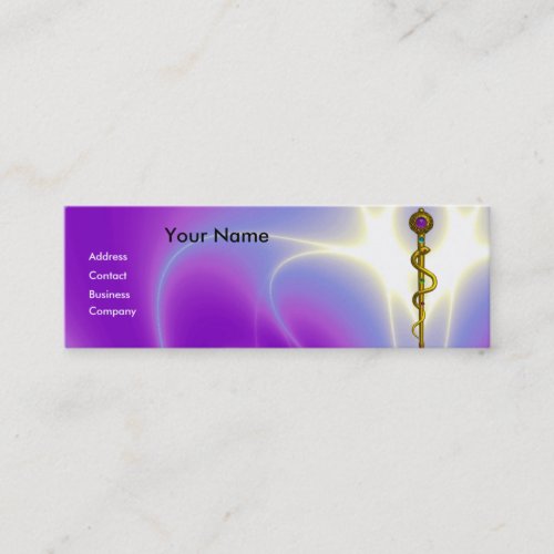 ROD ASCLEPIUS MEDICAL HEALING Monogram Violet Mini Business Card