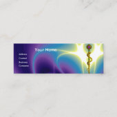 ROD ASCLEPIUS MEDICAL HEALTH CARE Monogram Purple Mini Business Card (Front)