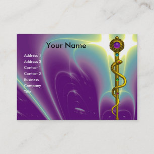 ROD ASCLEPIUS MEDICAL HEALTH CARE Purple Business Card