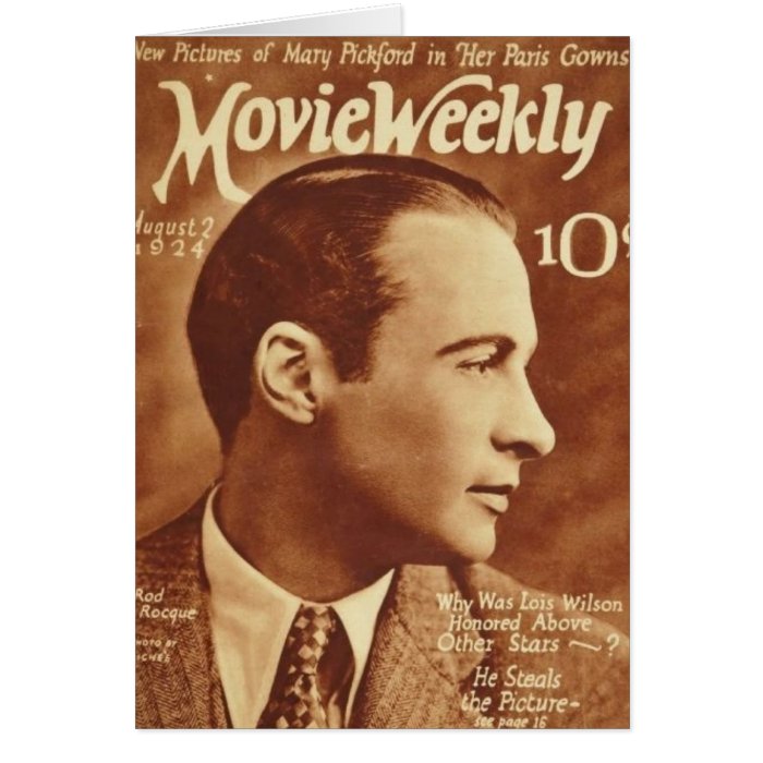 Rod La Rocque Vintage 1924 Movie Magazine Card