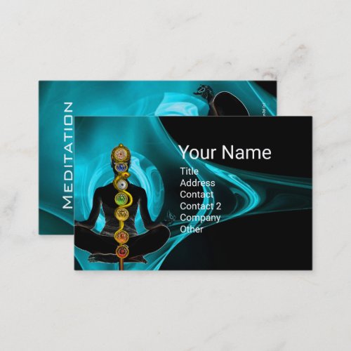 ROD OF ASCLEPIUS7 CHAKRAS YOGA LOTUS POSE BUSINESS CARD